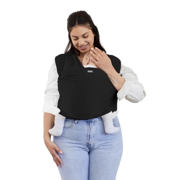 Moby- Fular cargador o portabebé Elements para Bebé – negro