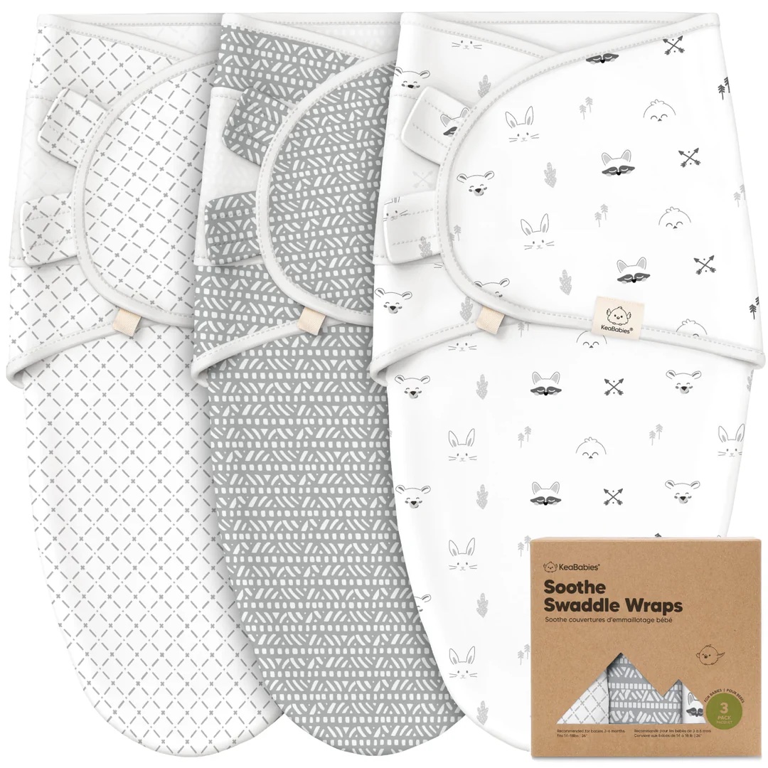KeaBabies-Swaddle, saco para dormir o mantas envolventes-paquete de 3
