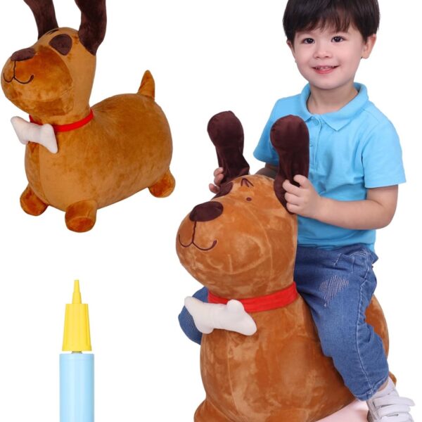 Perrito inflable para rebotar, con inflador