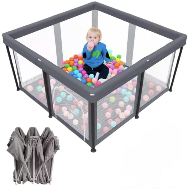 Corral o corralito de Juegos Plegable para Bebés 125x125CM, compacto y fácil de armar (68 cm altura)