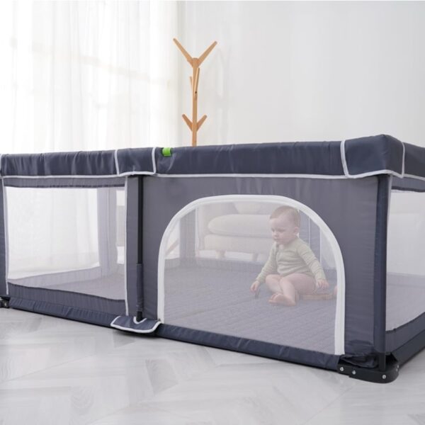 Corral o Corralito de Juegos para Bebés 125x125CM  plegable de fácil instalación con Puerta con Cremallera (63 cm altura)