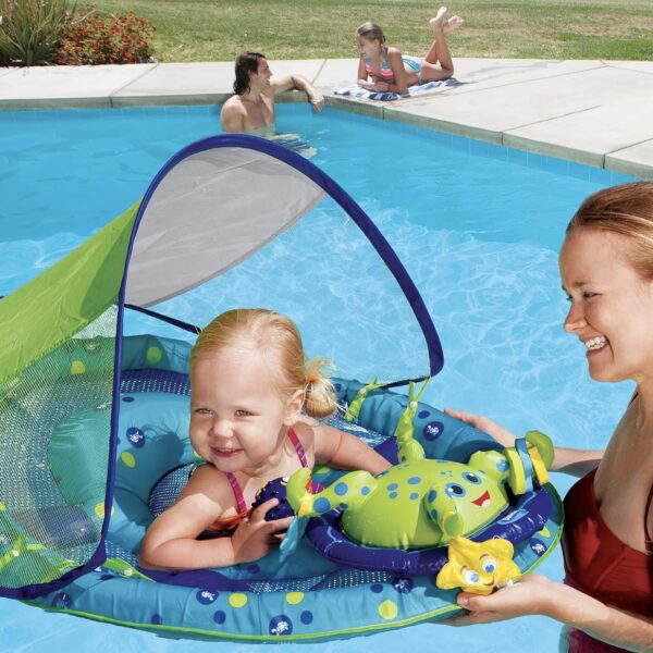 SwimWays Flotador Spring con toldo - Verde 9-24 meses
