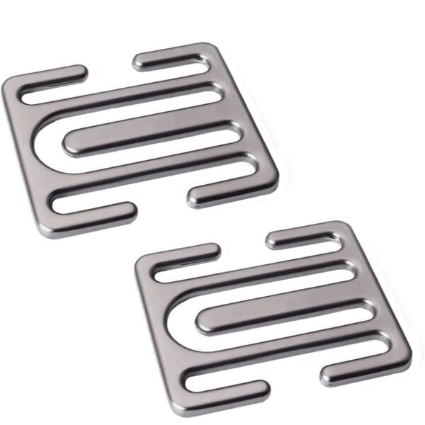 Comimark Anclaje Ajustable para Cinturón de Seguridad | 2 Piezas, Color Metal