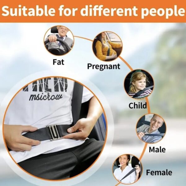 Comimark Anclaje Ajustable para Cinturón de Seguridad, clip para carro | 2 Piezas, Color Metal