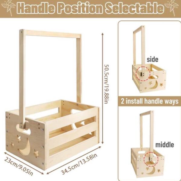 Caja de madera con perchero para bebé – Ideal para regalos, baby shower y organización