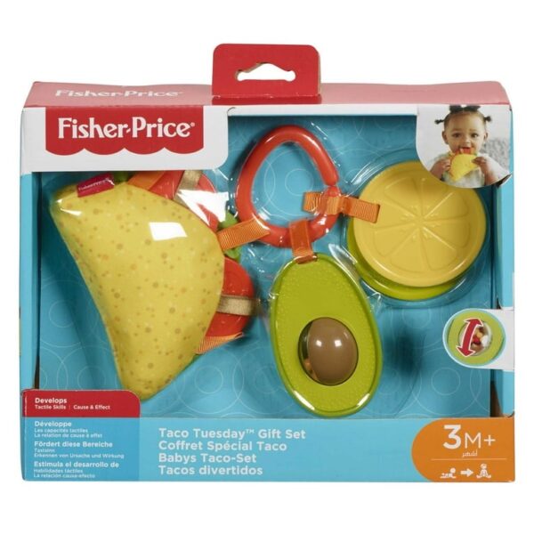 Fisher-Price Set de Juguetes Sensoriales de Taco para bebés de 3M+