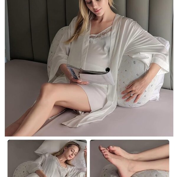 Almohada de Embarazo Ergonómica – Soporte Total para Dormir de Lado, Espalda, Piernas y Caderas – Funda Lavable
