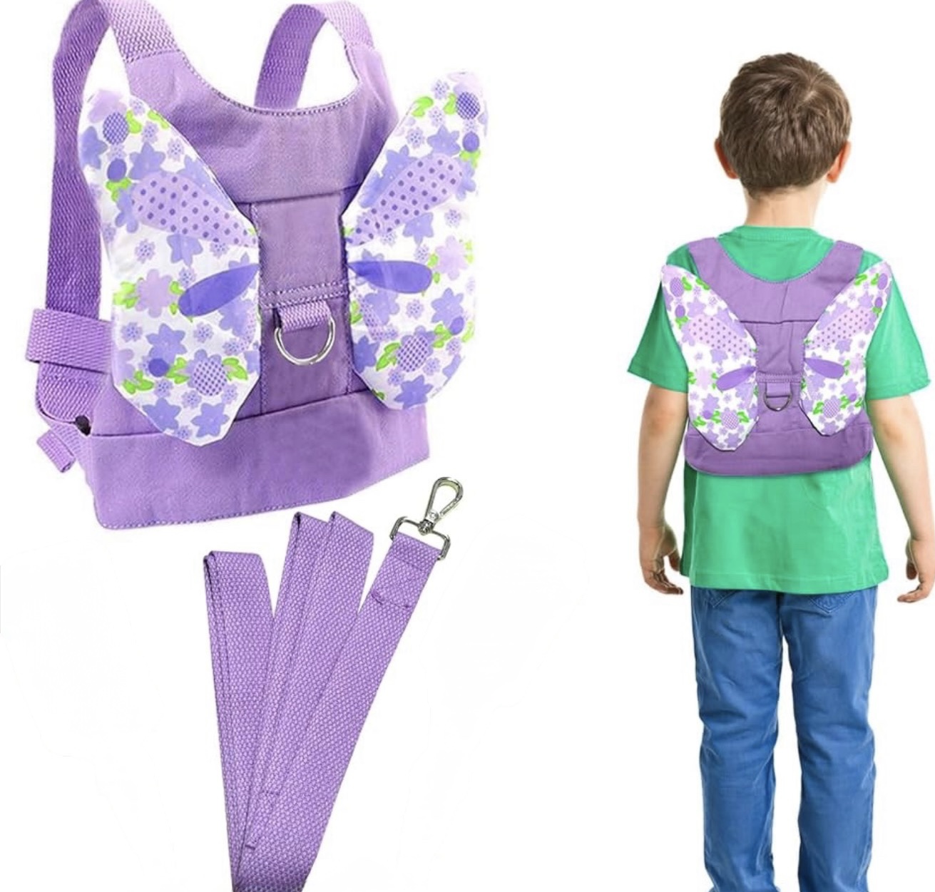 Arnés seguro para niños pequeños, estilo mochila, morado