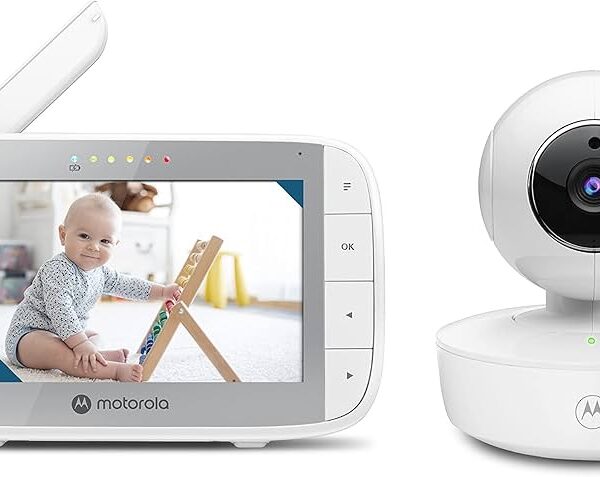 Motorola Nursery VM36XL – Monitor de Bebé con Cámara, Pantalla de 5”, Audio Bidireccional, Control Remoto de Panorámica/Inclinación/Zoom, Alcance de 1000 pies, Conexión Inalámbrica 2.4 GHz