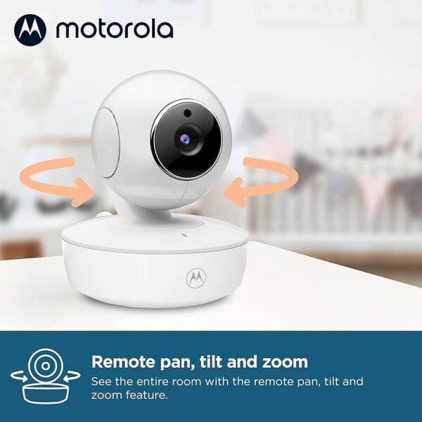 Motorola Nursery VM36XL – Monitor de Bebé con Cámara, Pantalla de 5”, Audio Bidireccional, Control Remoto de Panorámica/Inclinación/Zoom, Alcance de 1000 pies, Conexión Inalámbrica 2.4 GHz