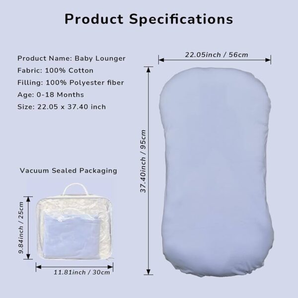 FONNYXk - Tumbona o nido para bebé, ajuste Snuggle Me Lounger, 0-18 meses, ideal para el hogar y viajes, algodón suave