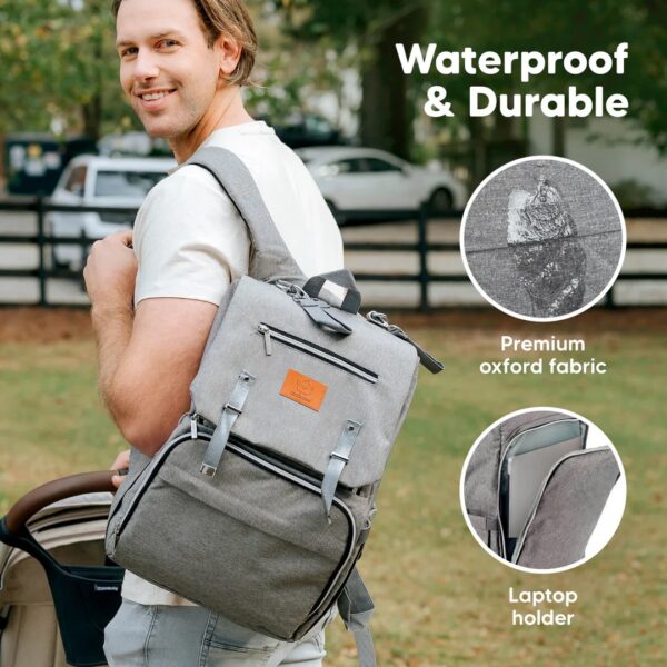 KeaBabies – Mochila pañalera Explorer, Gris