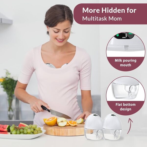 Oceenew Extractor de Leche Eléctrico Portátil – Manos Libres, Succión Fuerte, 3 Modos y 9 Niveles, con Bridas de 17 mm / 19 mm / 2.1 cm