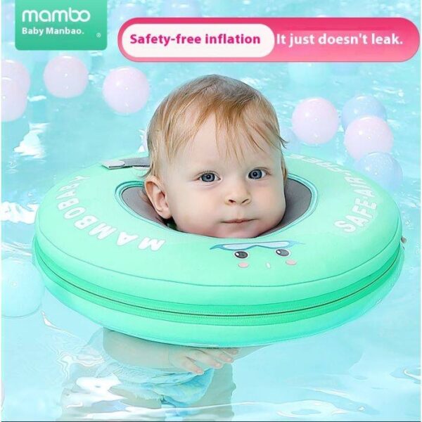 Mambobaby Flotador Aro de cuello para bebés de 0-12 m - verde