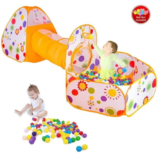 Tienda de campaña o Carpa de Juegos 3 en 1 con Túnel – Color Naranja