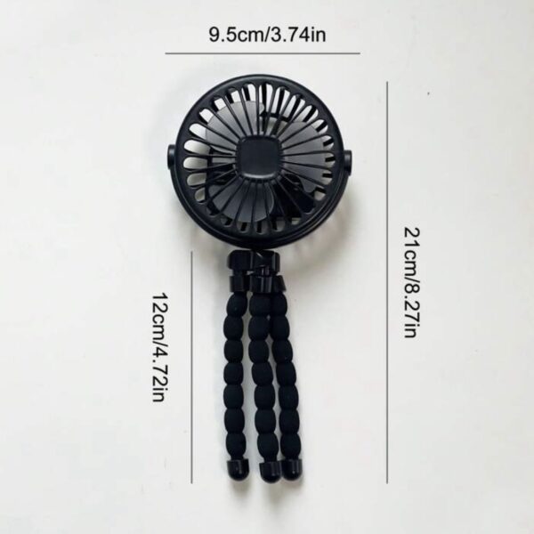 Ventilador Pulpo Portátil para Carriola y Escritorio – Color Negro