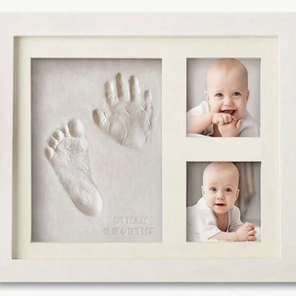 Kit de huellas de mano y pie para bebé con marco – Recuerdo personalizado