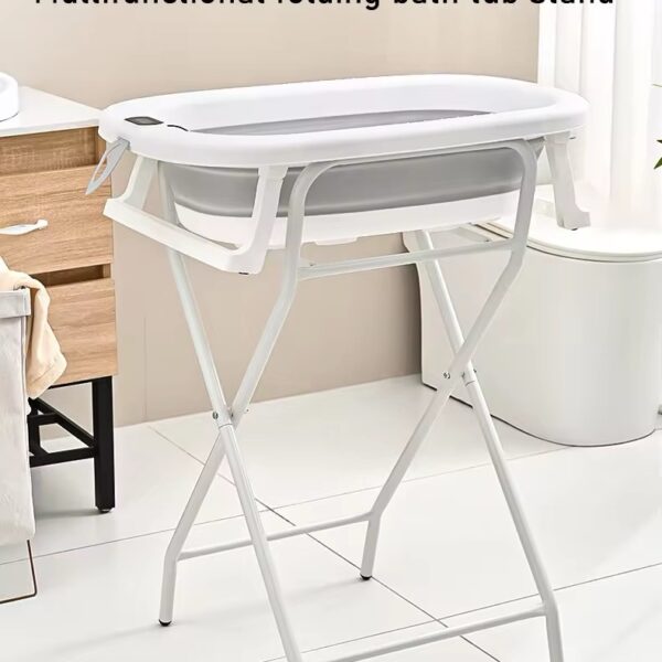 Soporte Plegable Multifuncional para Bañera de Bebé con tubo de desagüe – Acero Inoxidable