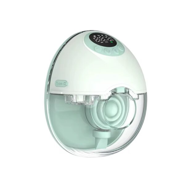 Extractor sacaleche eléctrico portátil MY381- 4 modos de estimulación y 12 niveles de potencia, silencioso y recargable, de 24mm con bridas de 21 y 19mm. 1 copa verde/rosa. Con estuche.
