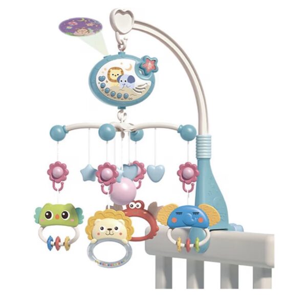 Móvil Musical Azul (Blue - Star) para Cuna con Luces y Juguetes Colgantes – Unisex