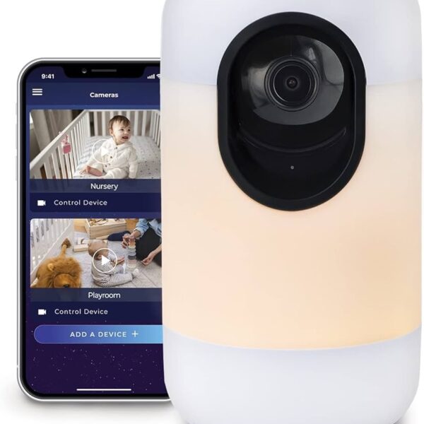 Ohma Smart Baby - Monitor WiFi para bebés, máquina de sonido de ruido blanco, luz nocturna, sensor de temperatura y humedad, conversación y escucha inalámbrica