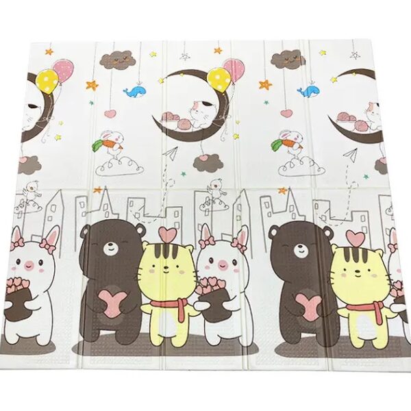 Alfombra de Juego Reversible diseño de ositos y edificios – Plegable (180x200cm)