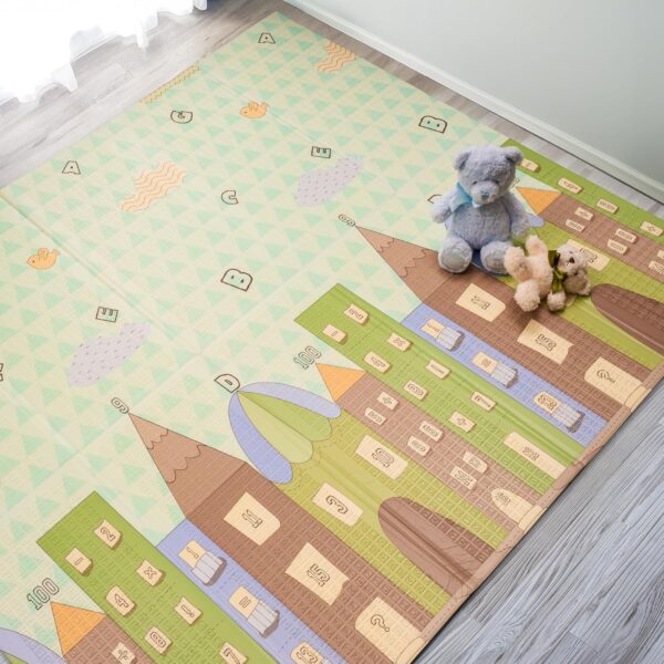 Alfombra de Juego Reversible diseño de ositos y edificios – Plegable (180x200cm)