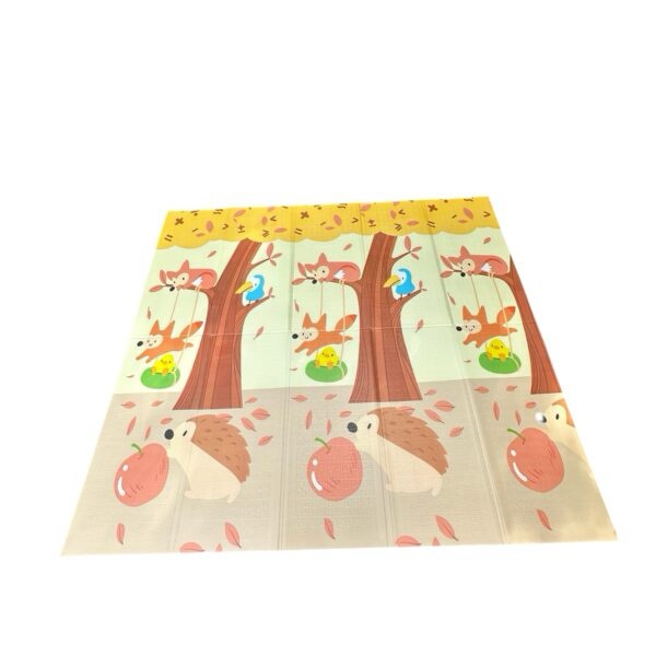 Alfombra de Juego Reversible  Diseño carretera 1 y animales del bosque – Plegable (180x200cm)