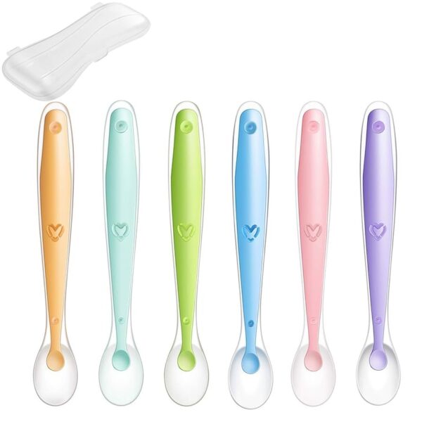 PandaEar – Cucharas de silicona para bebé, suaves y sin BPA (pack de 6)