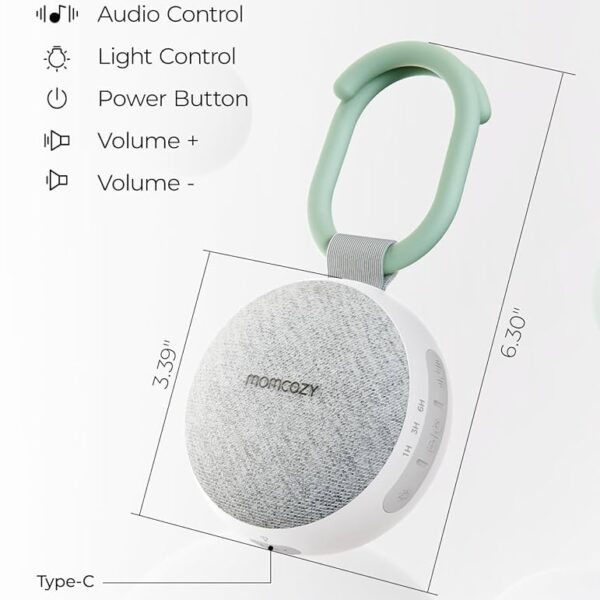 Momcozy – Máquina de sonido portátil con luz nocturna y 20 sonidos relajantes