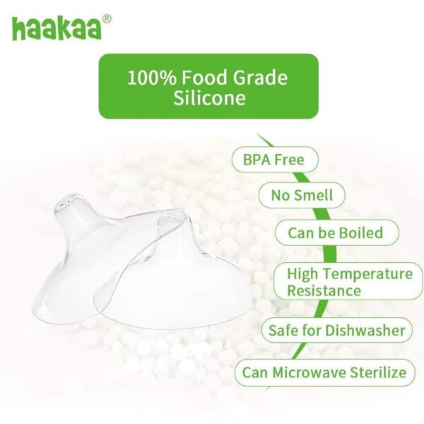 Haakaa – Protector de pezón de silicona (forma mariposa) con estuche – Libre de BPA y ftalatos (18 mm y 24 mm)