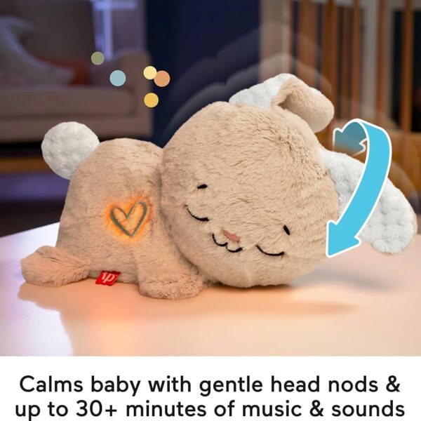 Fisher-Price – Conejito de peluche con máquina de sonido, luces y música para recién nacido