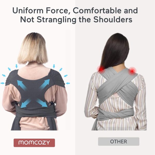 Momcozy Portabebés o cargador ajustable para recién nacidos a niños pequeños de 8 a 35 libras, color gris oscuro
