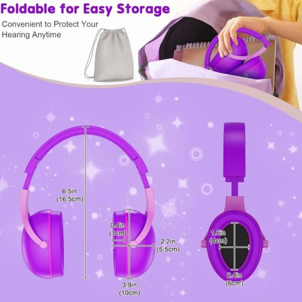 ProCase | Auricular con Cancelación de Ruido para Niños – NRR 24 dB para niños de 2 a 8 años, - morado