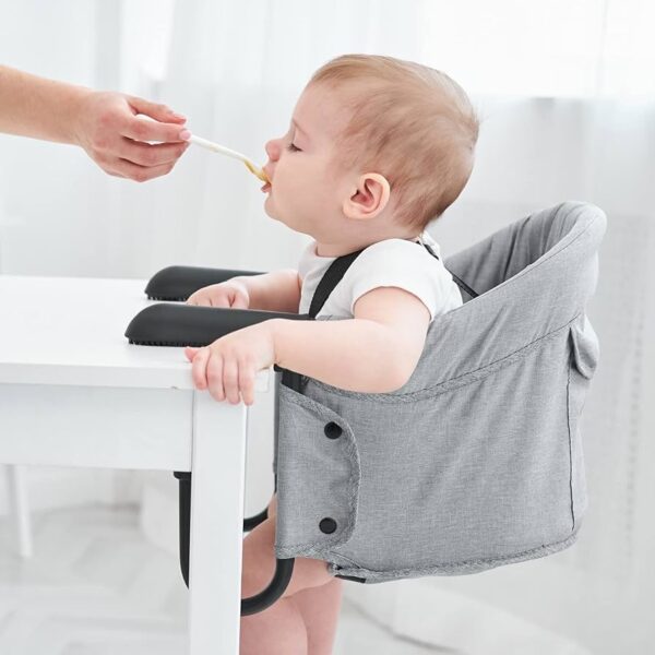 PandaEar Silla alta de mesa con gancho para bebé - Gris