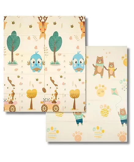 Alfombra de Juego Reversible – Diseño Animales del Bosque y Ositos, Plegable (150x180cm)