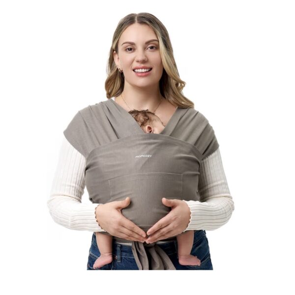 Momcozy Portabebés o cargador ajustable para recién nacidos a niños pequeños de 8 a 35 libras,  tipo fular, color marrón