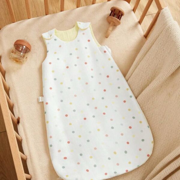 Saco de Dormir o swaddle para Bebé de Muselina Suave con Estampado de Lunares