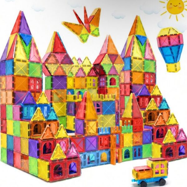 Bloques de Construcción Magnéticos 100 Piezas – Juguete Educativo STEM Montessori para Niños y Niñas 3+ Años