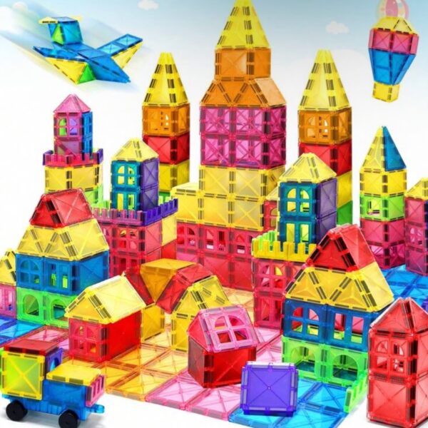 Bloques de Construcción Magnéticos 100 Piezas – Juguete Educativo STEM Montessori para Niños y Niñas 3+ Años