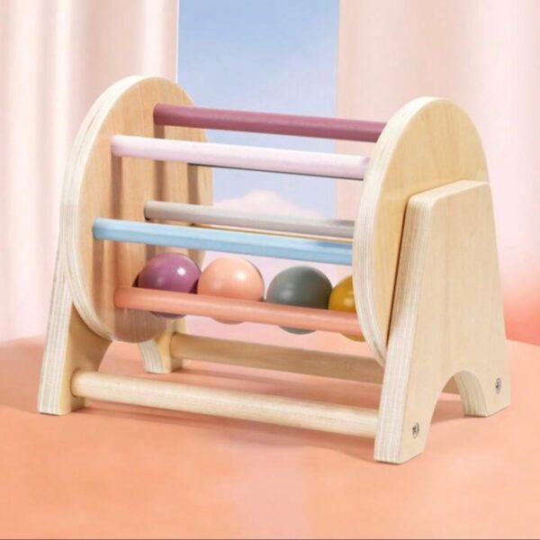 Rodillo Montessori de Madera con Bolas – Juguete Sensorial para Bebés