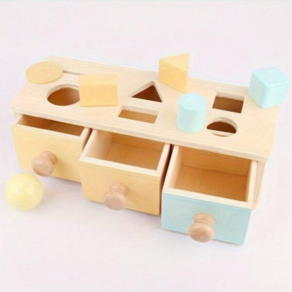 Caja Montessori de Formas con Cajones – Clasificador Geométrico de Madera para Bebés