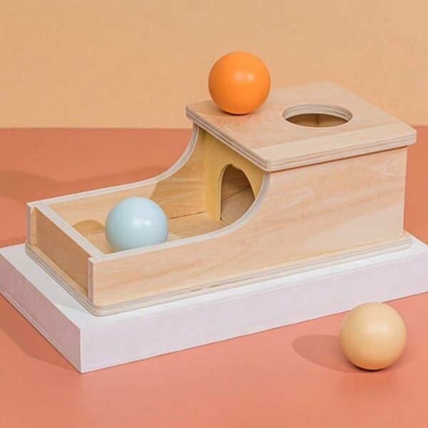 Caja Montessori de Permanencia con Bolas – Juguete de Madera para Bebés