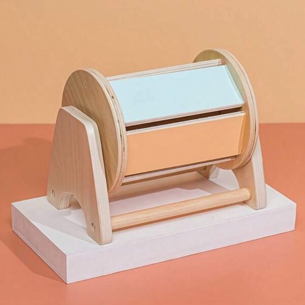 Rodillo Montessori de Madera – Caja Giratoria Sensorial para Bebés y Niños