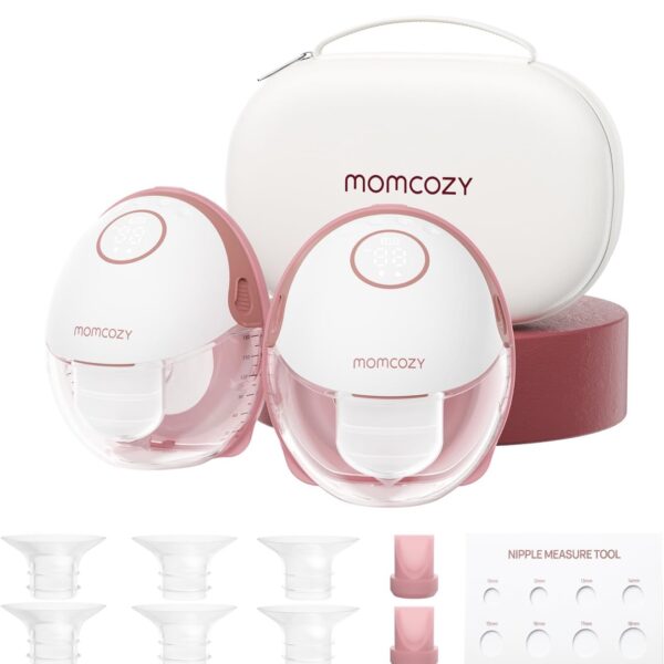 Momcozy M6 – Sacaleches o extractor Eléctrico Portátil y Manos Libres | 2 Unidades, 3 Modos, 9 Niveles, Diseño Ergonómico