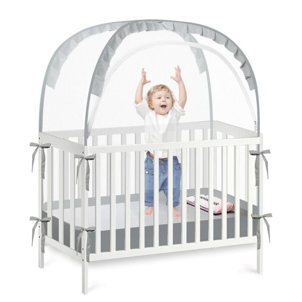 PandaEar – Mosquitera, toldo y tienda de campaña para cuna con malla transpirable y cremallera, evita que el bebé salga y protege a bebés contra mosquitos