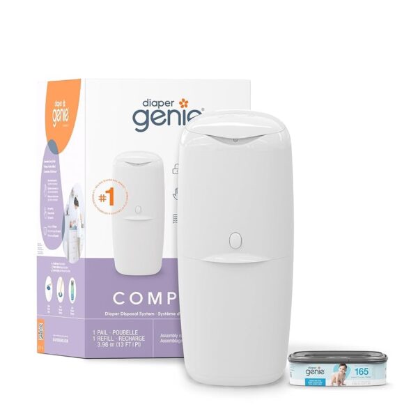 Diaper Genie Compact™ – Basurero para pañales con recarga inicial