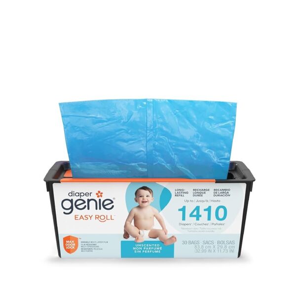 Diaper Genie Easy Roll Refill – Recarga de bolsas (30 unidades de bolsas) contienen 1410 pañales