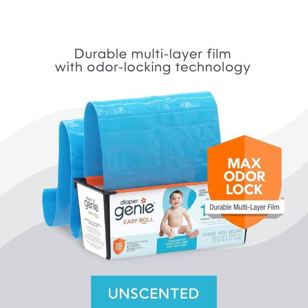 Diaper Genie Easy Roll Refill – Recarga de bolsas (30 unidades de bolsas) contienen 1410 pañales