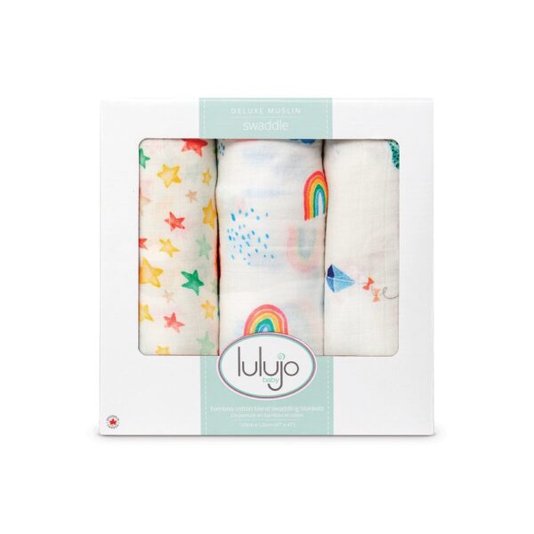Lulujo – Silky Soft Bamboo Swaddles 3 Pack (Juego de 3 mantas de muselina de bambú)